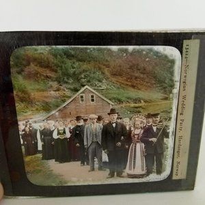 Vintage magic lantern glass slide